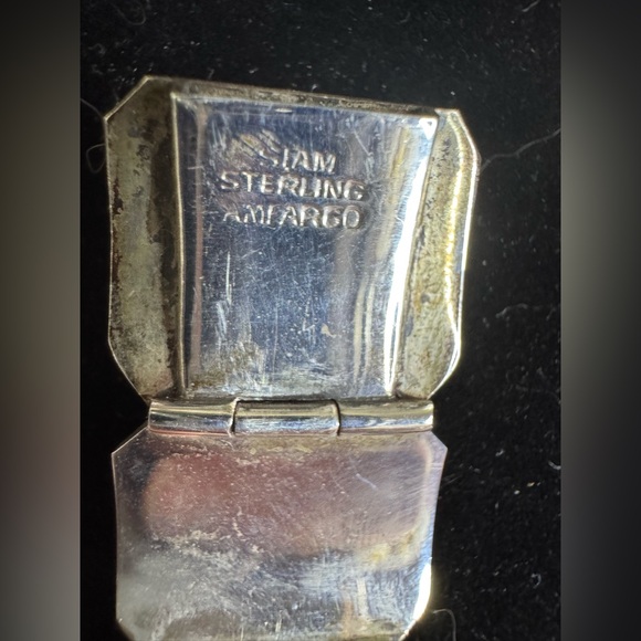 Amfarco SIAM 925 Sterling Silver Black Niello Dancer Panel Bracelet 6.5” - 34.2g - Picture 3 of 6